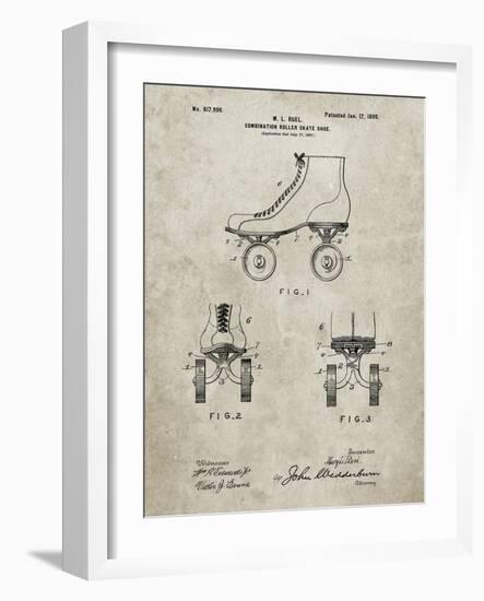 PP1019-Sandstone Roller Skate 1899 Patent Poster-Cole Borders-Framed Giclee Print