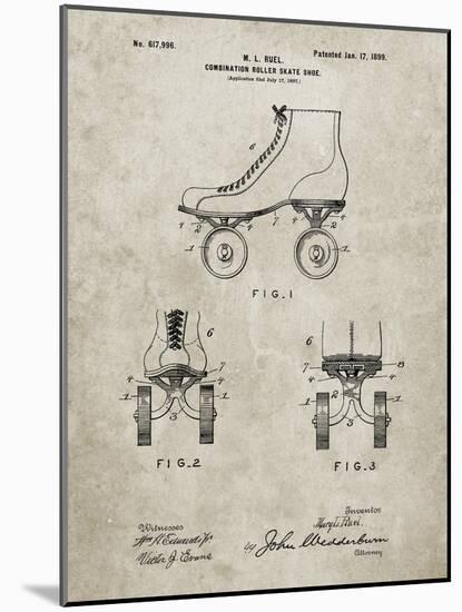 PP1019-Sandstone Roller Skate 1899 Patent Poster-Cole Borders-Mounted Giclee Print
