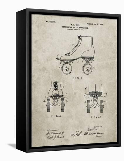PP1019-Sandstone Roller Skate 1899 Patent Poster-Cole Borders-Framed Stretched Canvas