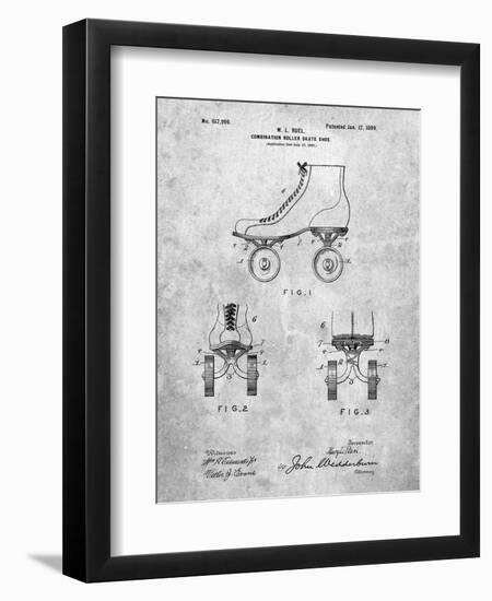 PP1019-Slate Roller Skate 1899 Patent Poster-Cole Borders-Framed Premium Giclee Print