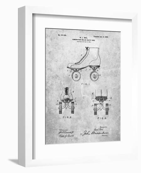 PP1019-Slate Roller Skate 1899 Patent Poster-Cole Borders-Framed Giclee Print