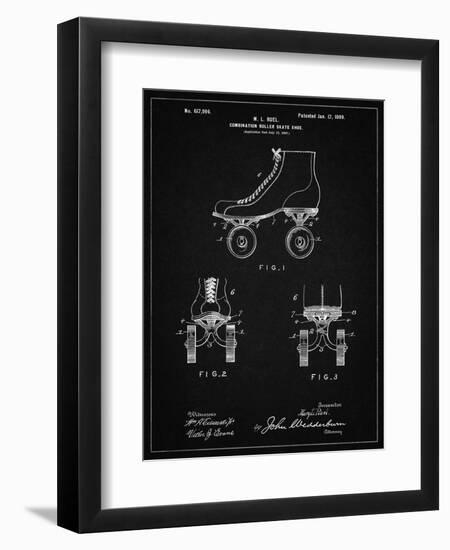 PP1019-Vintage Black Roller Skate 1899 Patent Poster-Cole Borders-Framed Premium Giclee Print