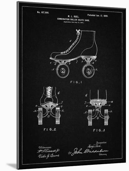 PP1019-Vintage Black Roller Skate 1899 Patent Poster-Cole Borders-Mounted Giclee Print