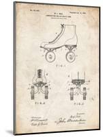 PP1019-Vintage Parchment Roller Skate 1899 Patent Poster-Cole Borders-Mounted Premium Giclee Print