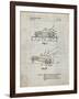 PP1020-Antique Grid Parchment Rubber Band Toy Car Patent Poster-Cole Borders-Framed Giclee Print