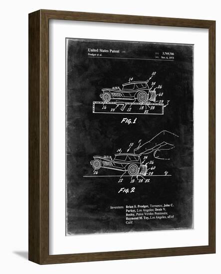 PP1020-Black Grunge Rubber Band Toy Car Patent Poster-Cole Borders-Framed Giclee Print