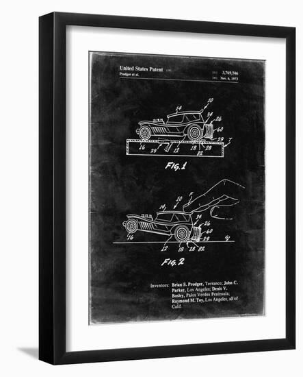 PP1020-Black Grunge Rubber Band Toy Car Patent Poster-Cole Borders-Framed Giclee Print