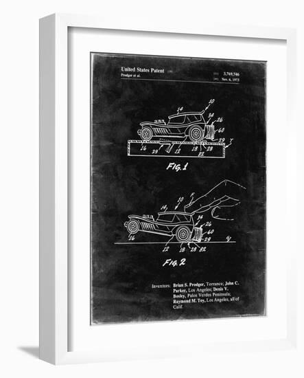 PP1020-Black Grunge Rubber Band Toy Car Patent Poster-Cole Borders-Framed Giclee Print