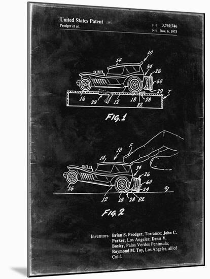 PP1020-Black Grunge Rubber Band Toy Car Patent Poster-Cole Borders-Mounted Giclee Print