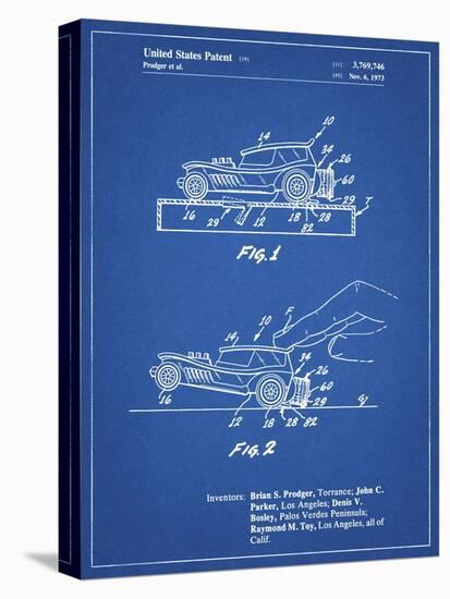 PP1020-Blueprint Rubber Band Toy Car Patent Poster-Cole Borders-Stretched Canvas