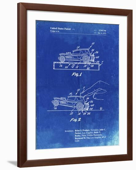 PP1020-Faded Blueprint Rubber Band Toy Car Patent Poster-Cole Borders-Framed Giclee Print