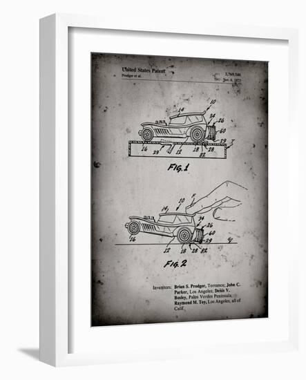 PP1020-Faded Grey Rubber Band Toy Car Patent Poster-Cole Borders-Framed Giclee Print