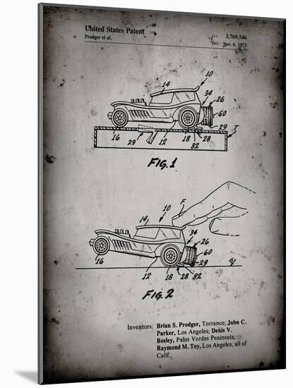 PP1020-Faded Grey Rubber Band Toy Car Patent Poster-Cole Borders-Mounted Giclee Print