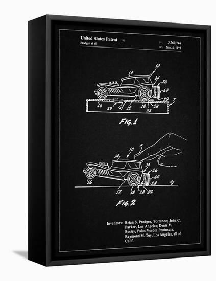 PP1020-Vintage Black Rubber Band Toy Car Patent Poster-Cole Borders-Framed Stretched Canvas