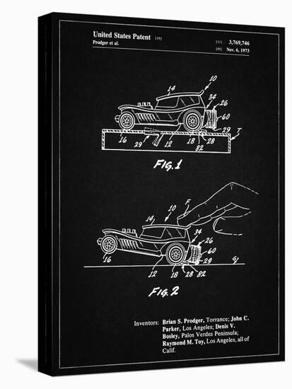 PP1020-Vintage Black Rubber Band Toy Car Patent Poster-Cole Borders-Stretched Canvas