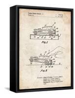 PP1020-Vintage Parchment Rubber Band Toy Car Patent Poster-Cole Borders-Framed Stretched Canvas