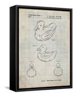 PP1021-Antique Grid Parchment Rubber Ducky Patent Poster-Cole Borders-Framed Stretched Canvas