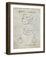 PP1021-Antique Grid Parchment Rubber Ducky Patent Poster-Cole Borders-Framed Giclee Print