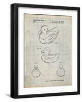 PP1021-Antique Grid Parchment Rubber Ducky Patent Poster-Cole Borders-Framed Giclee Print