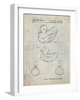 PP1021-Antique Grid Parchment Rubber Ducky Patent Poster-Cole Borders-Framed Giclee Print