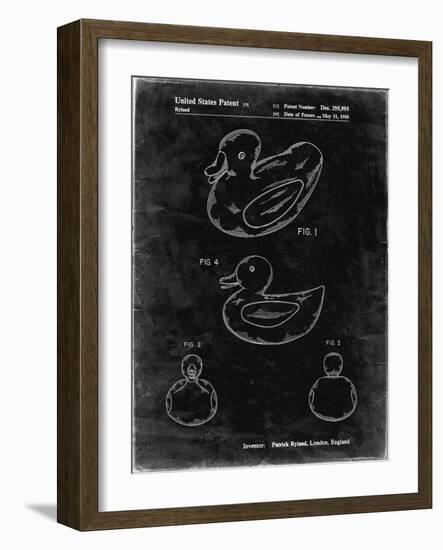 PP1021-Black Grunge Rubber Ducky Patent Poster-Cole Borders-Framed Giclee Print