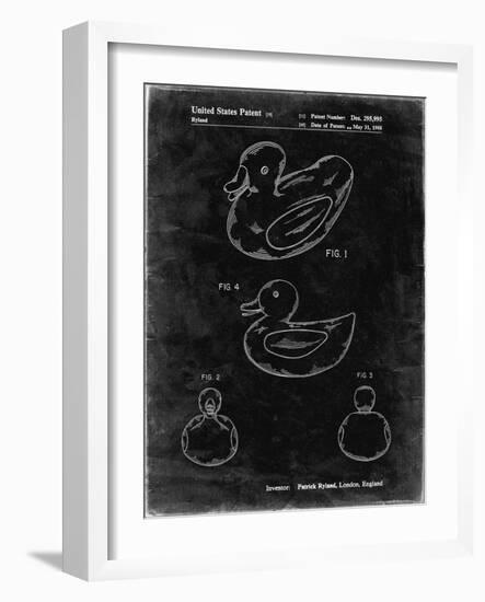 PP1021-Black Grunge Rubber Ducky Patent Poster-Cole Borders-Framed Giclee Print