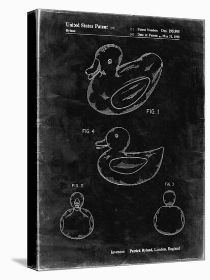 PP1021-Black Grunge Rubber Ducky Patent Poster-Cole Borders-Stretched Canvas