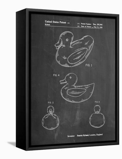 PP1021-Chalkboard Rubber Ducky Patent Poster-Cole Borders-Framed Stretched Canvas