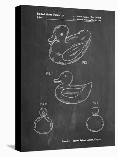 PP1021-Chalkboard Rubber Ducky Patent Poster-Cole Borders-Stretched Canvas