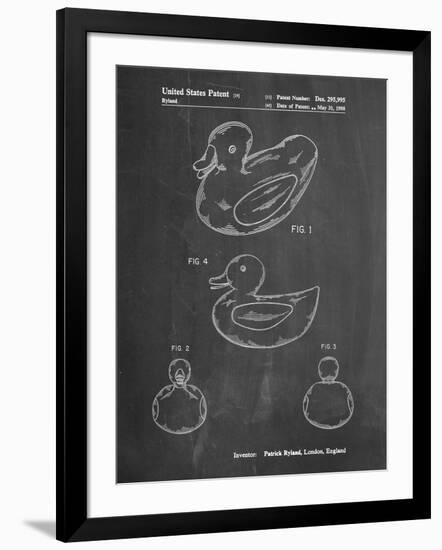 PP1021-Chalkboard Rubber Ducky Patent Poster-Cole Borders-Framed Giclee Print