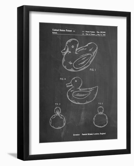 PP1021-Chalkboard Rubber Ducky Patent Poster-Cole Borders-Framed Giclee Print