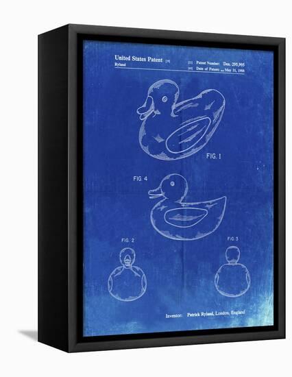 PP1021-Faded Blueprint Rubber Ducky Patent Poster-Cole Borders-Framed Stretched Canvas