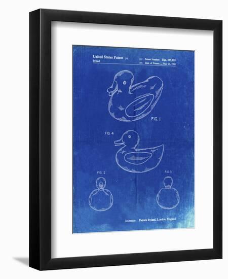 PP1021-Faded Blueprint Rubber Ducky Patent Poster-Cole Borders-Framed Giclee Print