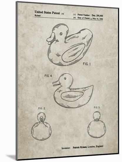 PP1021-Sandstone Rubber Ducky Patent Poster-Cole Borders-Mounted Giclee Print