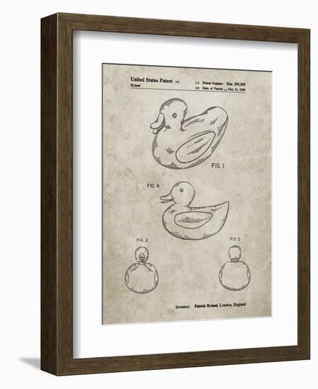 PP1021-Sandstone Rubber Ducky Patent Poster-Cole Borders-Framed Giclee Print