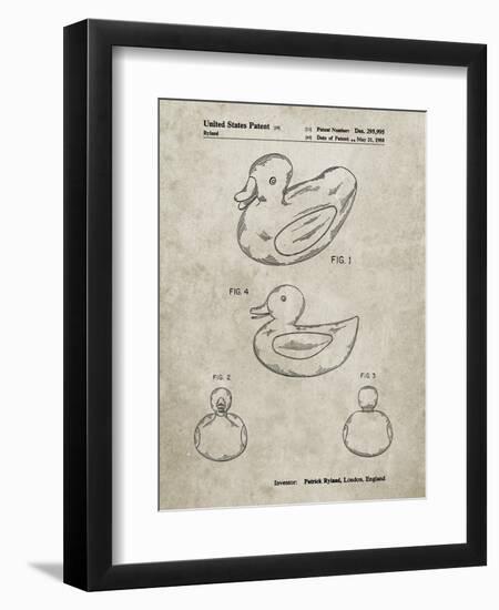 PP1021-Sandstone Rubber Ducky Patent Poster-Cole Borders-Framed Giclee Print