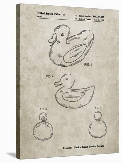 PP1021-Sandstone Rubber Ducky Patent Poster-Cole Borders-Stretched Canvas