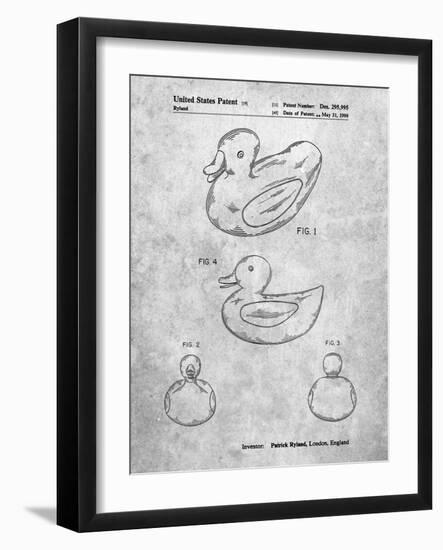 PP1021-Slate Rubber Ducky Patent Poster-Cole Borders-Framed Giclee Print