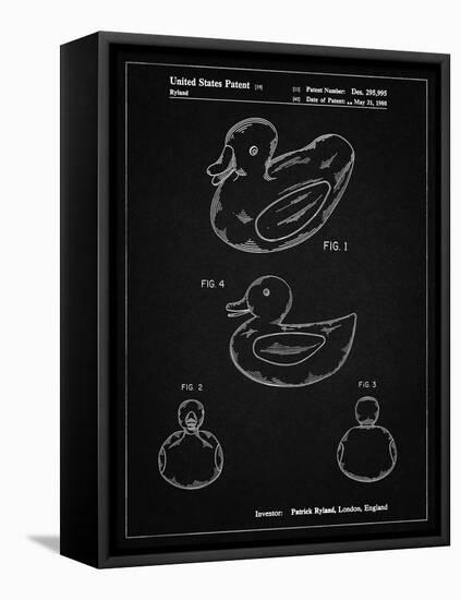 PP1021-Vintage Black Rubber Ducky Patent Poster-Cole Borders-Framed Stretched Canvas
