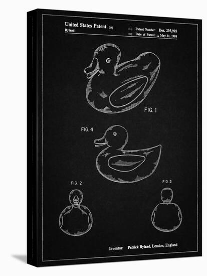 PP1021-Vintage Black Rubber Ducky Patent Poster-Cole Borders-Stretched Canvas