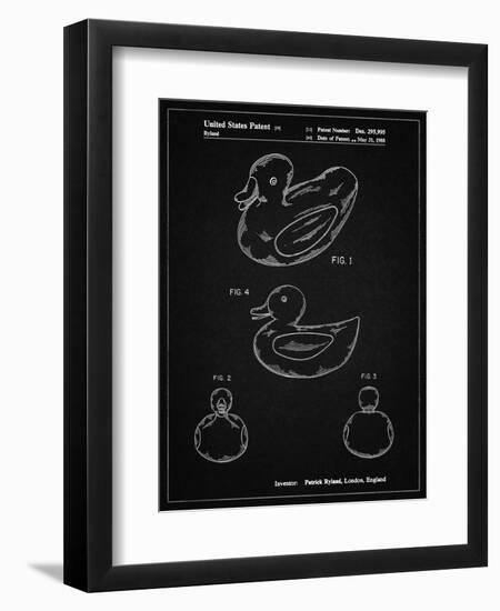 PP1021-Vintage Black Rubber Ducky Patent Poster-Cole Borders-Framed Giclee Print