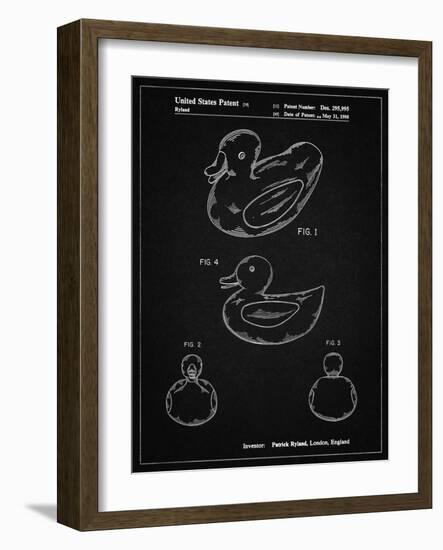 PP1021-Vintage Black Rubber Ducky Patent Poster-Cole Borders-Framed Giclee Print