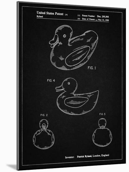 PP1021-Vintage Black Rubber Ducky Patent Poster-Cole Borders-Mounted Giclee Print