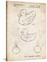PP1021-Vintage Parchment Rubber Ducky Patent Poster-Cole Borders-Stretched Canvas