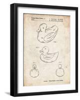 PP1021-Vintage Parchment Rubber Ducky Patent Poster-Cole Borders-Framed Giclee Print