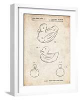 PP1021-Vintage Parchment Rubber Ducky Patent Poster-Cole Borders-Framed Giclee Print