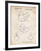 PP1021-Vintage Parchment Rubber Ducky Patent Poster-Cole Borders-Framed Giclee Print