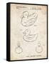 PP1021-Vintage Parchment Rubber Ducky Patent Poster-Cole Borders-Framed Stretched Canvas