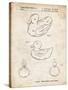 PP1021-Vintage Parchment Rubber Ducky Patent Poster-Cole Borders-Stretched Canvas