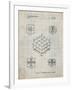 PP1022-Antique Grid Parchment Rubik's Cube Patent Poster-Cole Borders-Framed Giclee Print